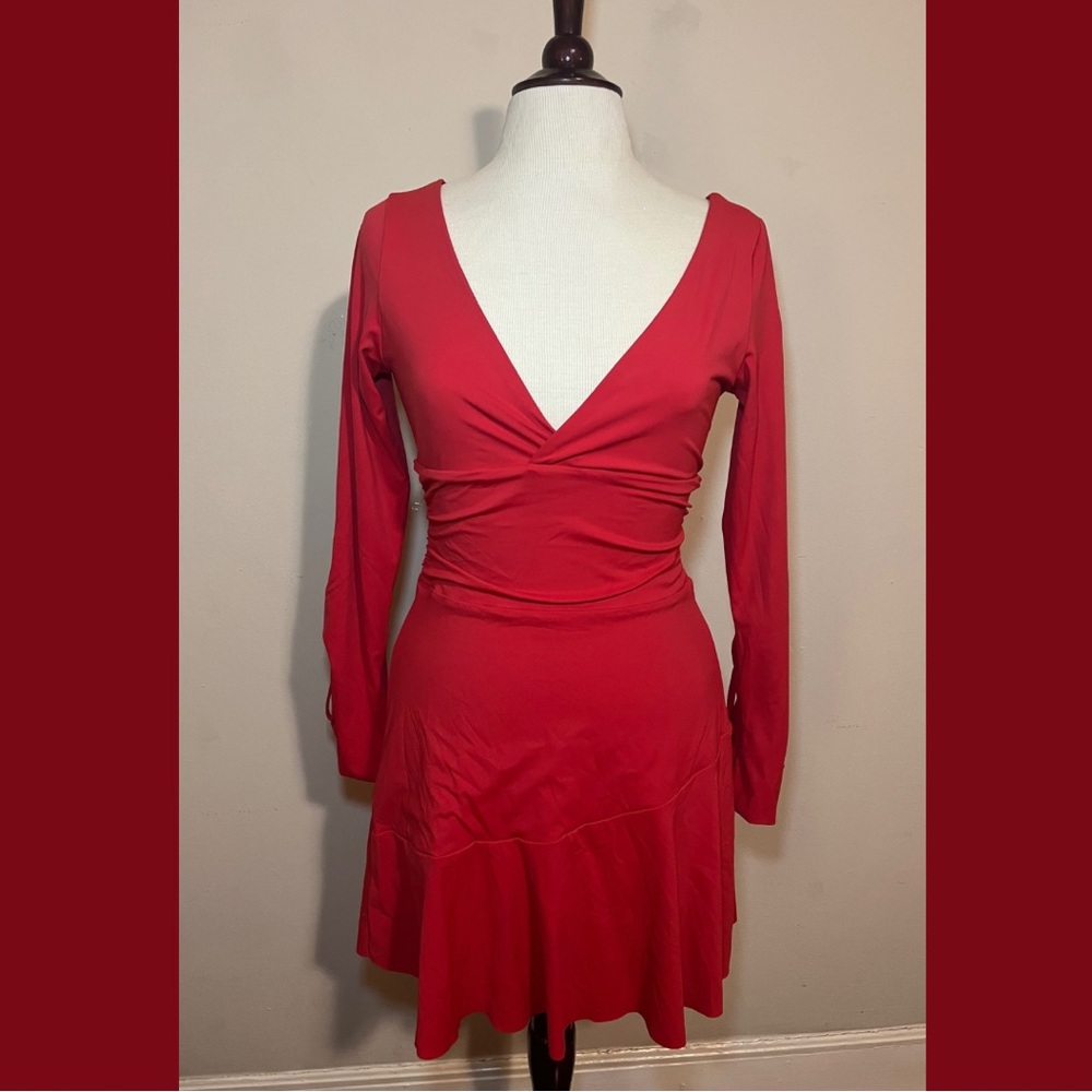 Red Open Back Stretchy Mini Dress